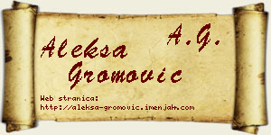 Aleksa Gromović vizit kartica